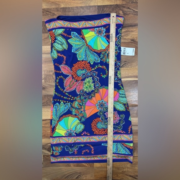 Trina Turk Strapless Sheath Dress Multicolor Floral Print Size 0 resortwear - Picture 4 of 7